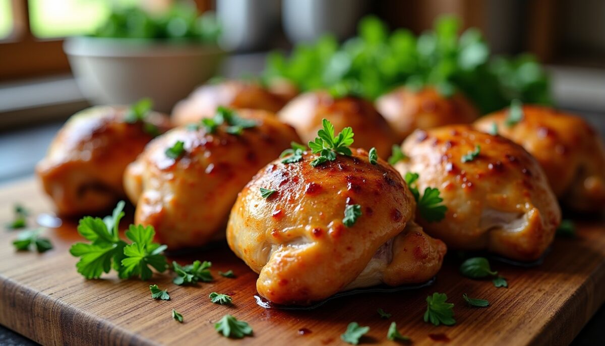 Délicieuses cuisses de poulet au four : la recette facile pour une peau croustillante parfaite Délicieuses cuisses de poulet au four : la recette facile pour une peau croustillante parfaite